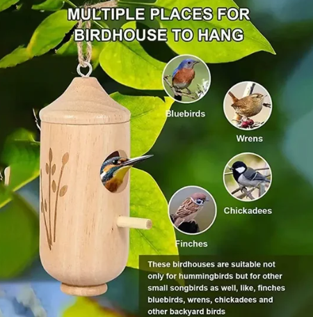 Wooden Hummingbird House