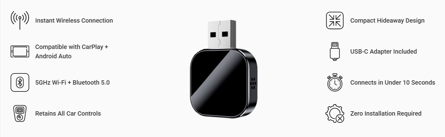 DrivePair Wireless Car Player - features