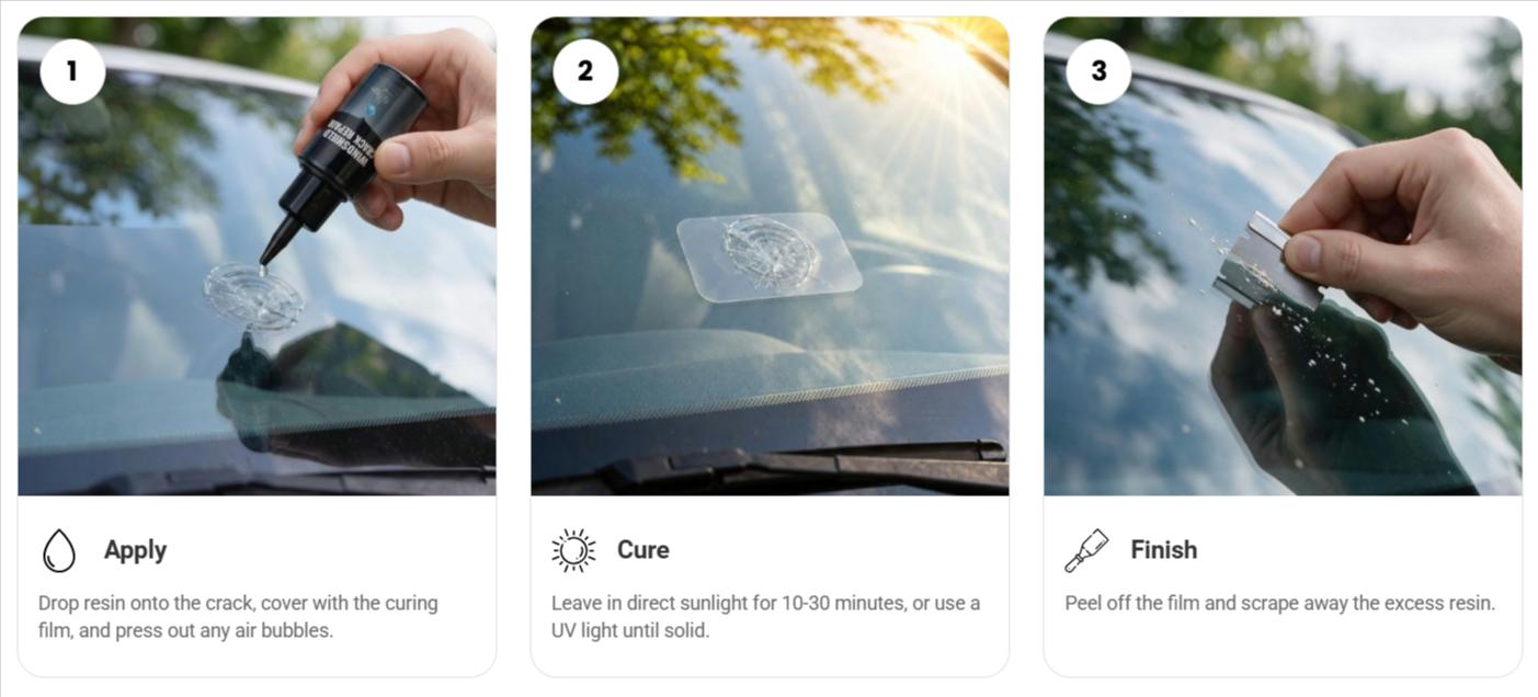 Glasyx Glass Crack Repair Kit How to use