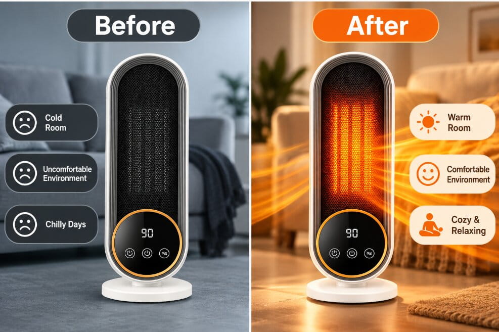 Heatomi PTC Heater Before And After