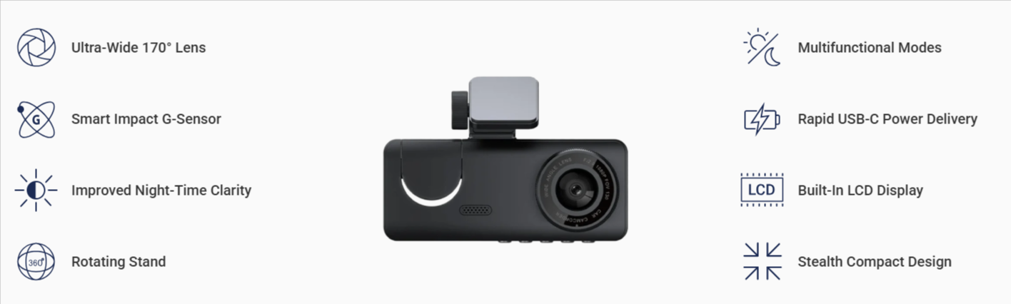 RoadVision Dash Cam - features