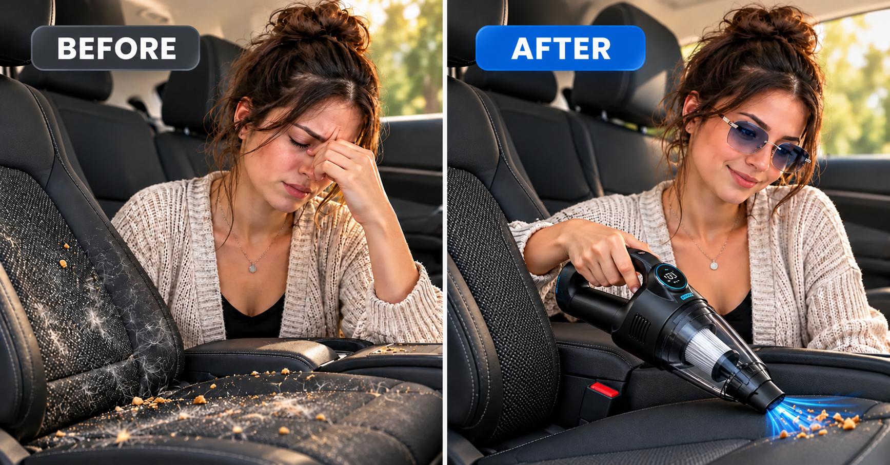 Vacklo Portable Vacuum Cleaner Before and After