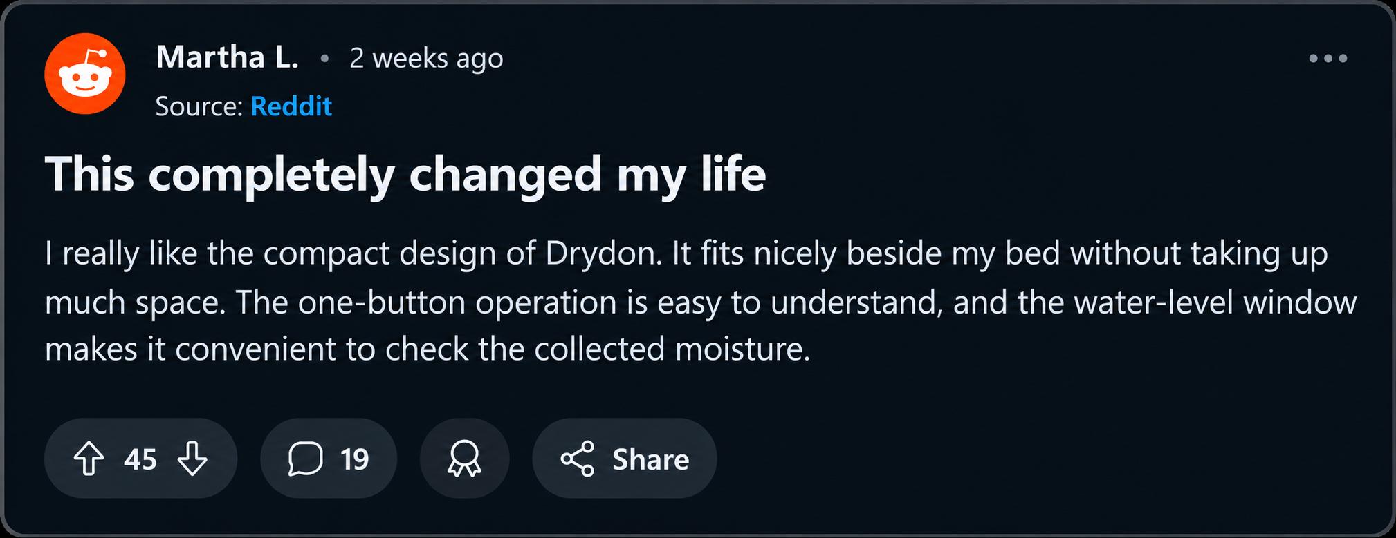 Drydon Dehumidifier Customer Reviews